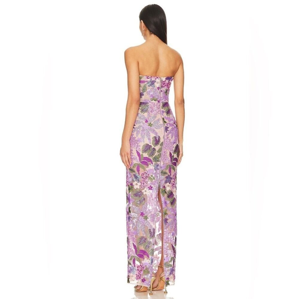 NWOT BRONX AND BANCO Dahlia Strapless Floral-Embroidered Sequin Wedding Gown - Picture 6 of 16